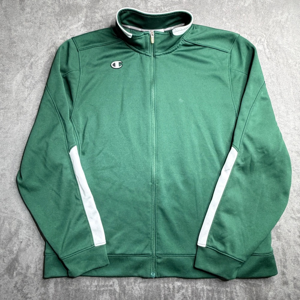 Champion Mens Track Jacket 2XL Green Full Zip Athletic‎ Warm Up St. Patricks Day